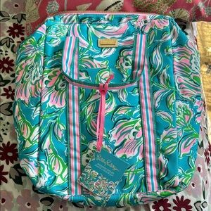NWT Lilly Pulitzer Tropical Print Backpack Cooler with crossbody strap